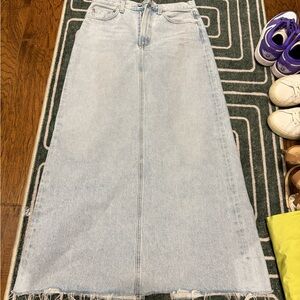 LightBlue Denim Maxi Skirt